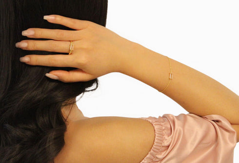 Ameya अमेय | Rosenquarz | Armband | 18K Vermeil Vergoldung